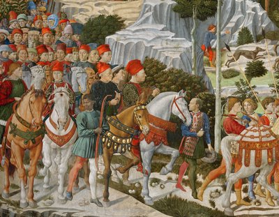 The Journey of the Magi to Bethlehem, the Right Hand Wall of the Chapel, c.1460 (detail) by Benozzo di Lese di Sandro Gozzoli